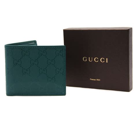 Gucci Men's Teal Imprime Gg Ssima Bifold Wallet 145754